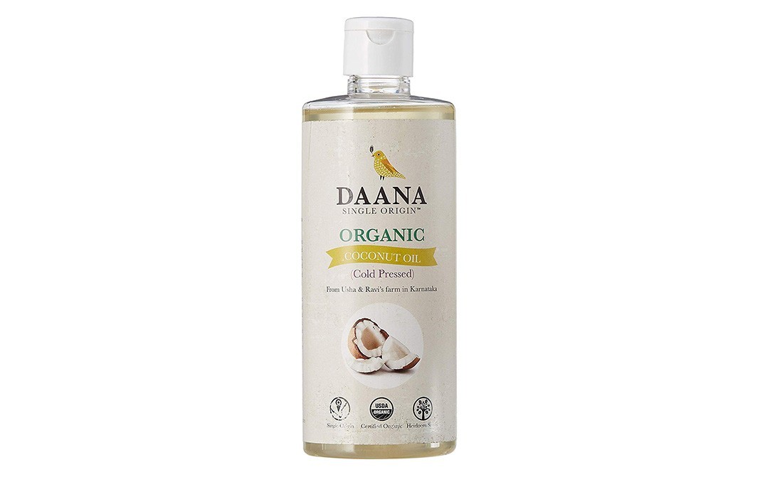 Daana Organic Coconut Oil (Cold Pressed)   Glass Bottle  500 millilitre